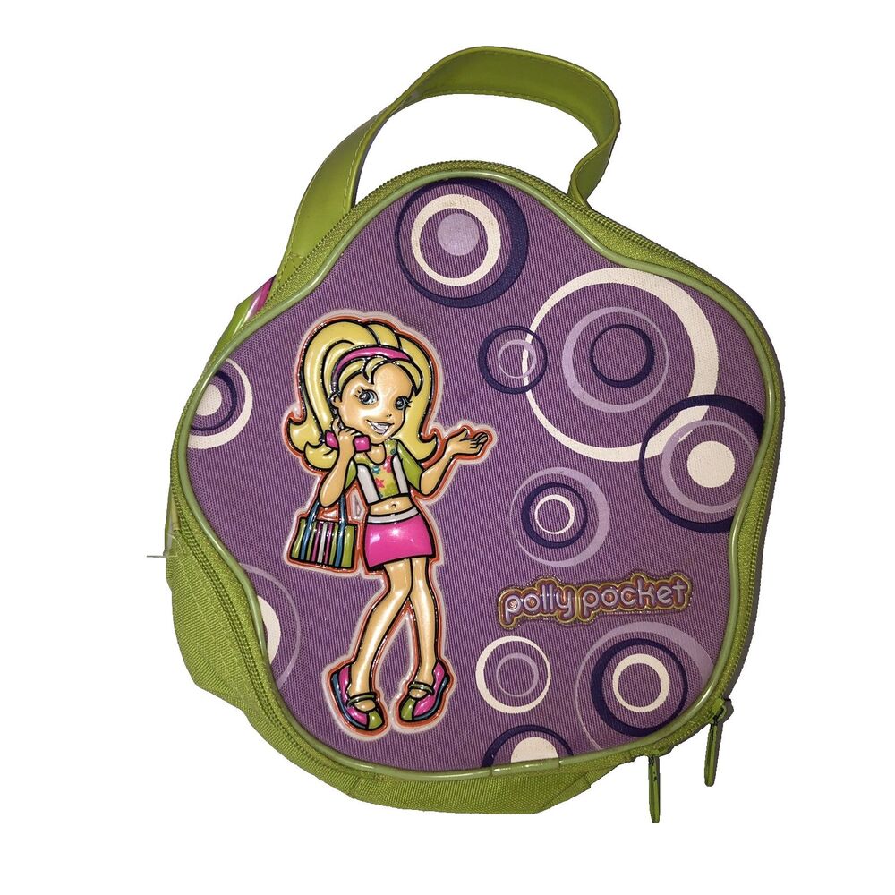 Polly Pocket Zippered Carrying Storage Case Tara Bag Vintage 2004 Purple Green